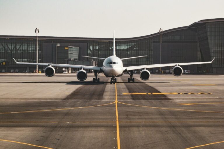 An airliner parked at the terminal of an airport in Xinjiang, China